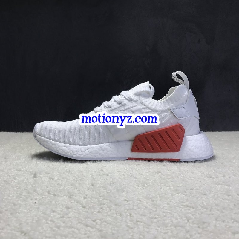 Real Boost Adidas Originals NMD R2 Primeknit White Red